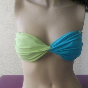 Victoria's Secret two toned two-toned 2 toned bikini strapless top lime yellow